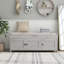 Banc de rangement avec 3 portes en forme de volet, banc à chaussures avec coussin amovible et espace de rangement caché (gris délavé, ancien SKU: WF284226AAE)