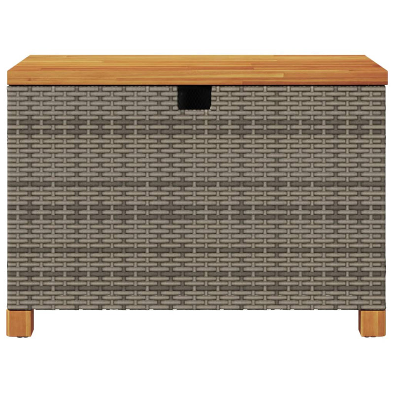 352.7 Gallons Acacia Steel/Solid Wood/Wicker Deck Box in Brown/Gray