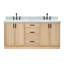 ARIEL Kelly 73 Double Sink Bathroom Vanity with Italian Carrara Marble Top-2082203473