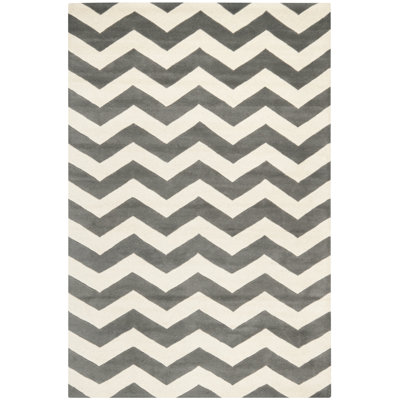 Lesedi Chevron Wool Hand Woven Area Rug