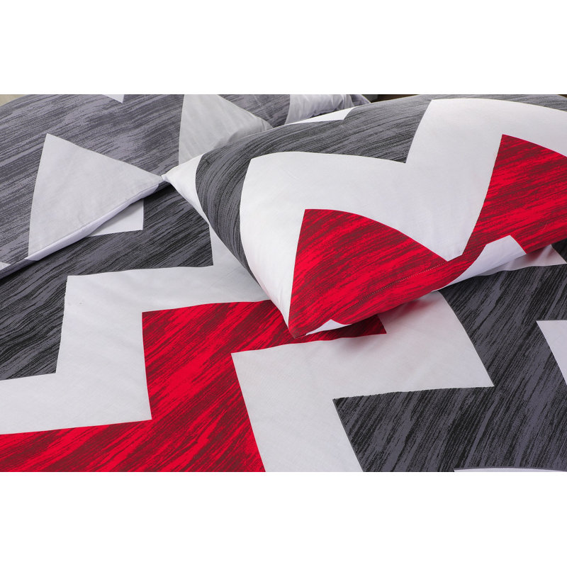 Nowa Cotton Blend Chevron / Zig Zag Duvet Cover with Pillowcases Included, Super King - 2 Standard Pillowcases