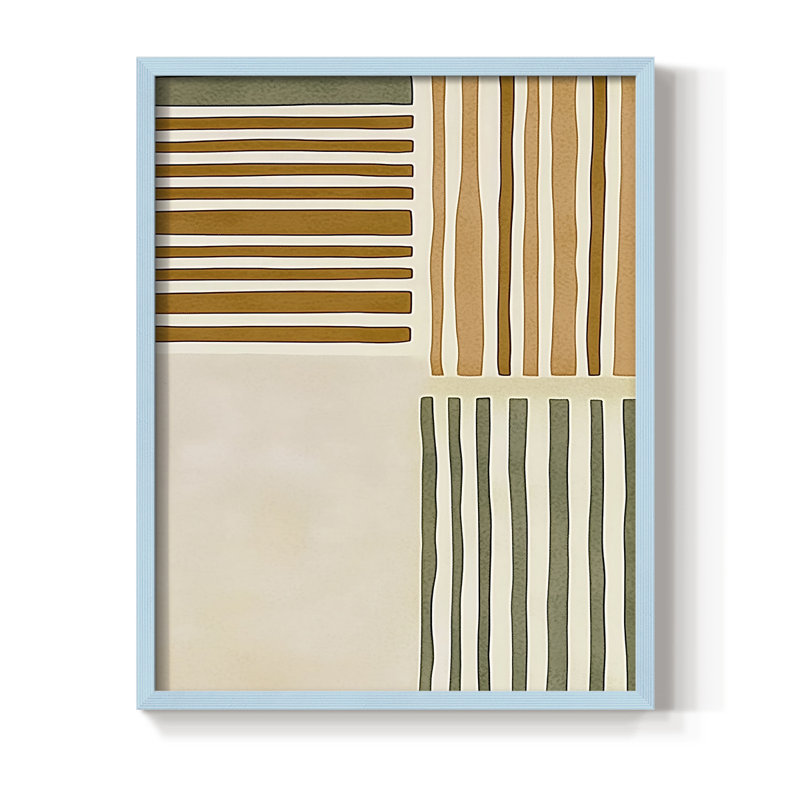 Impression abstraite encadrée, prête à être suspendue, fabriquée aux États-Unis, Bleu, H 14 po x l 11 po