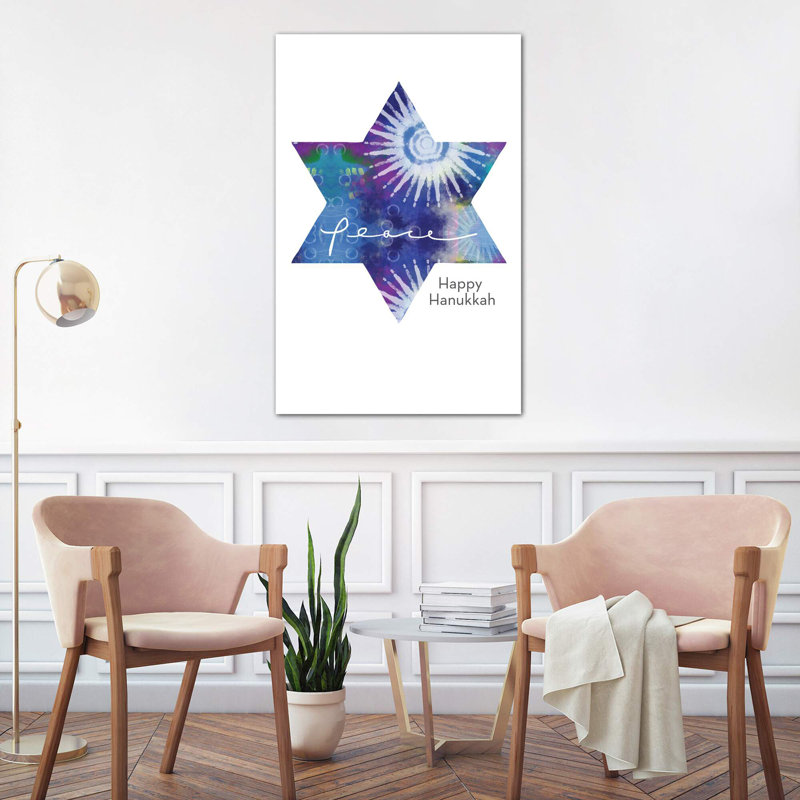 Groovy Hanukkah by Linda Woods - Wrapped Canvas Print, 101.6 cm H x 66.04 cm W x 1.91 cm D