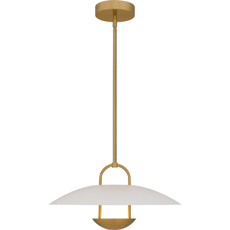 Bingham Integrated LED  Pendant, Brushed Gold, White
