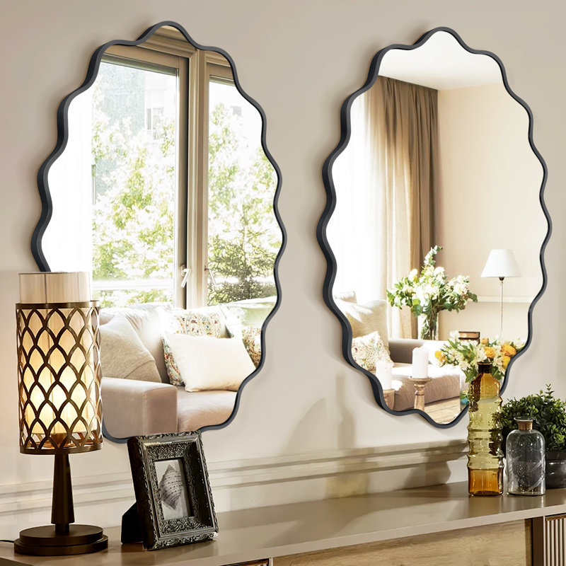 Wall Mirror, 30" x 22", Black