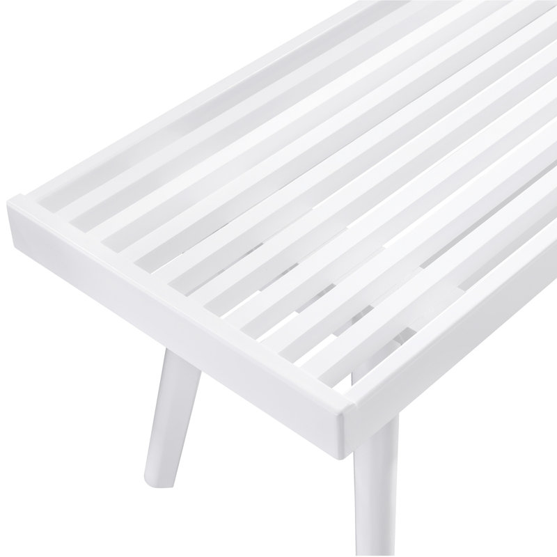 Le banc à lattes en bois massif blanc rehausse l'ambiance de la maison en blanc pour la chambre à coucher et l'entrée