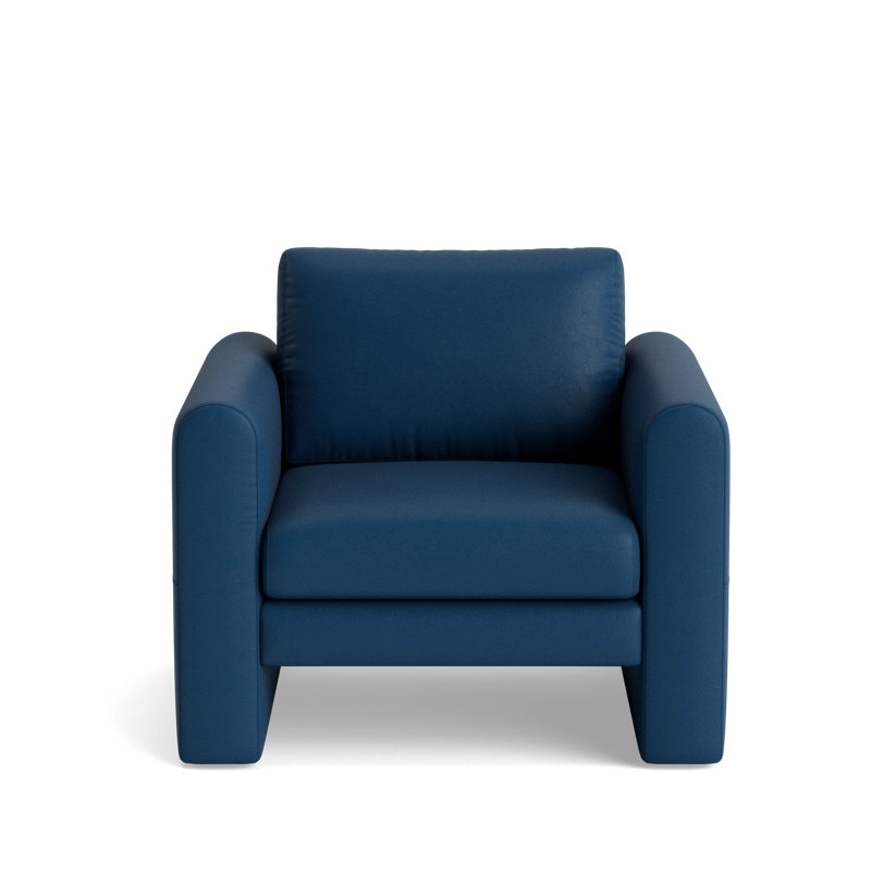 Knox Leather Accent Chair, Leather - Deep Blue