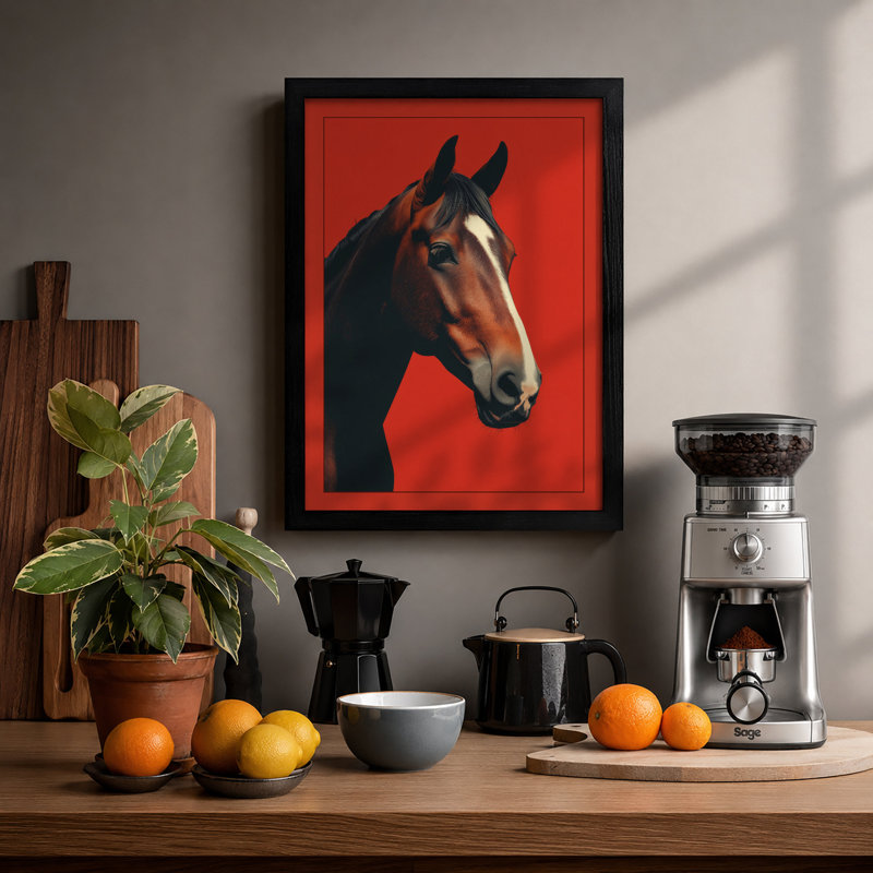 Noble Steed Portrait Modern - Print, A2 - 59.4 x 42.0 cm, Black