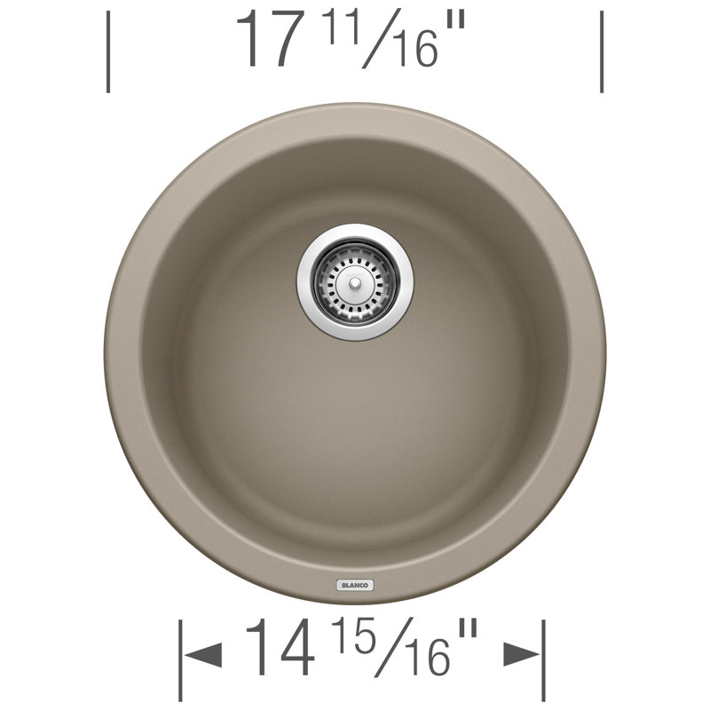 Rondo SILGRANIT 18" Dual Mount Bar Sink, Truffle