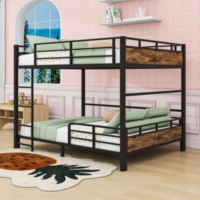 Metal Bunk Bed With Built-In Ladder And Guardrails by Mason & Marbles
