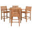 Ensemble de bar en bois de teck avec table bistro carrée et tabourets de bar avec accoudoirs Abacho-109480994-109480993