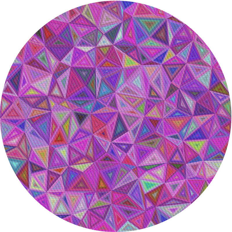 Tapis de zone mauve à motifs, Rond 5 pi
