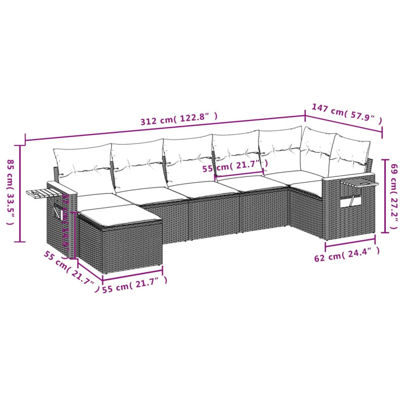 Ensemble de canapé de jardin Vidaxl