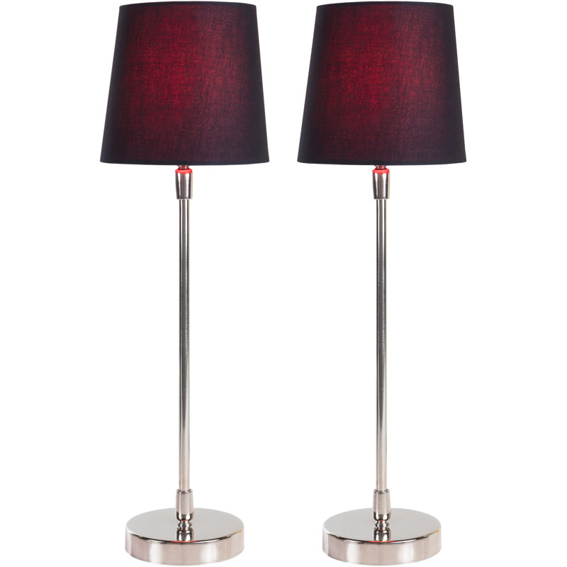 Ensemble de lampes de table en acier inoxydable 18 po Balee, Fuchsia