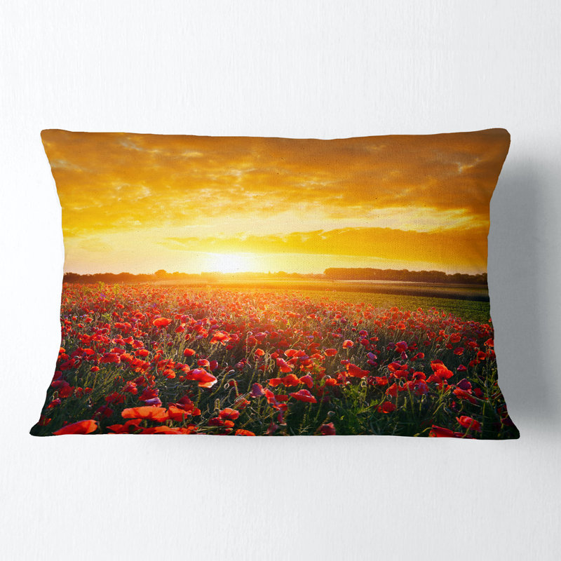 Coussin lombaire ablaze coucher de soleil Abstract