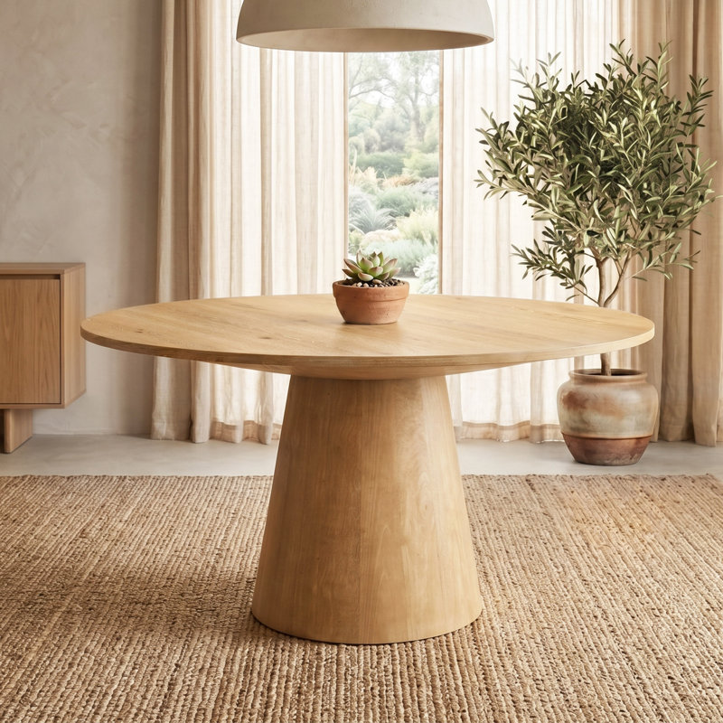 Table de salle à manger Oldbury, H 30 po x l 59 po x L 59 po, Beige
