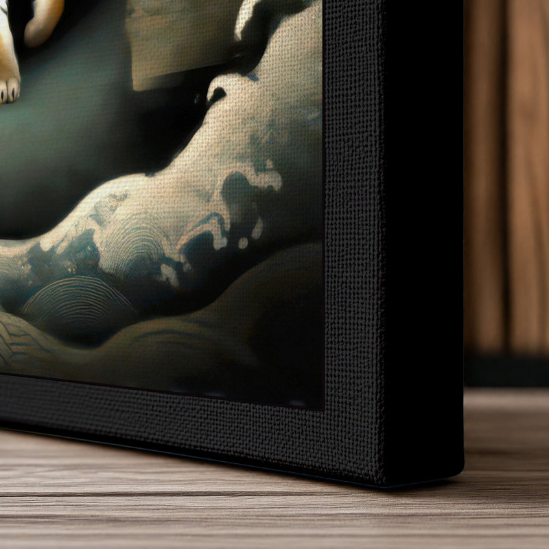 Tiger In Layered Light Modern - Print, 30x20 - 76.2 x 50.8 cm, Black Border