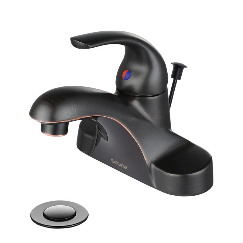 Centerset Single-handle Bathroom Faucet with Drain Assembly, Oil Rubbed Bronze