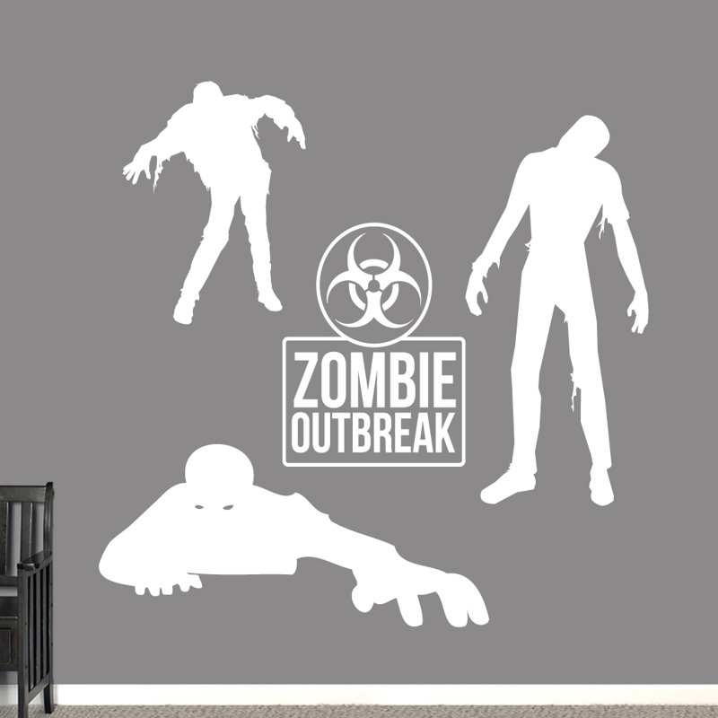 Ensemble de décalcomanie murale zombie, Blanc
