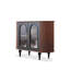 Buffet en bois massif noir et noyer