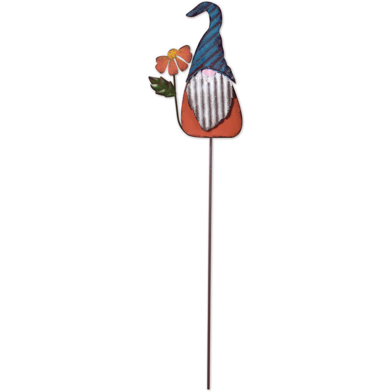 Metal Garden Stake, Blue/Orange