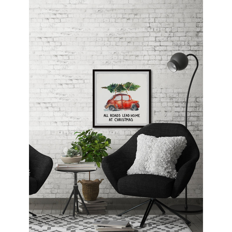 Home At Christmas - Single Picture Frame Print, 30cm H x 30cm W x 3.81cm D