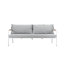 Ensemble de canapé et table basse d'extérieur Dean - Mobilier de patio en aluminium avec accoudoirs en teck