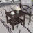 19" Square Brown Metal Outdoor Side Table, 2-Tier All-Weather Patio End Table-914196522
