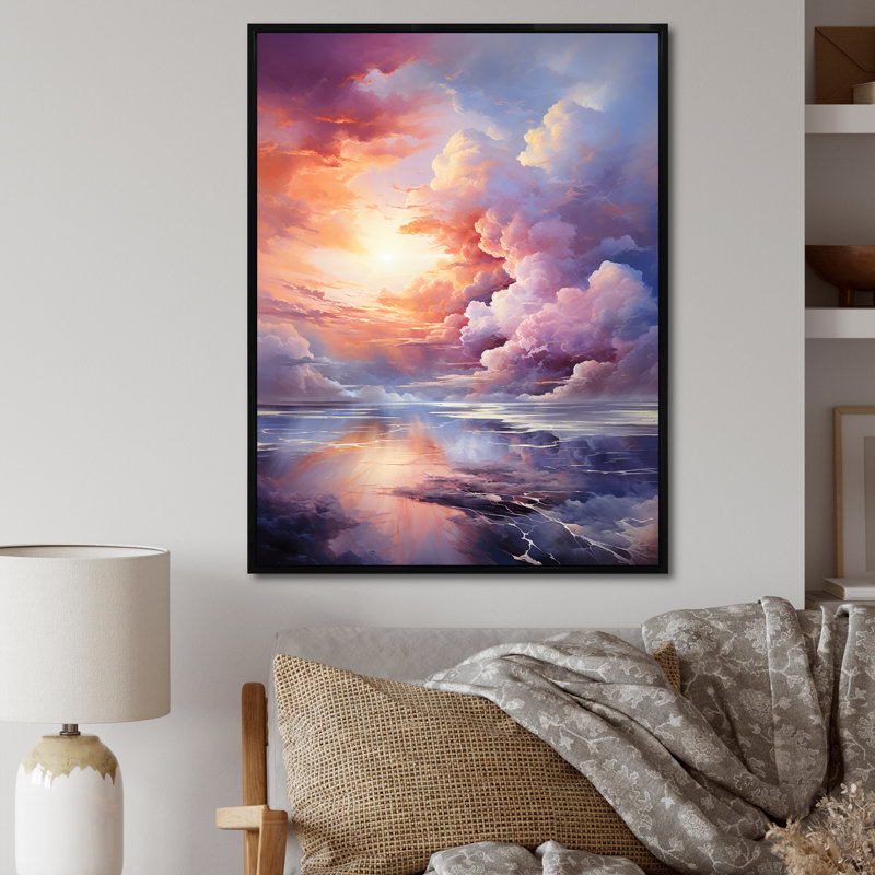 Echoes of Magical Fermament II sur toile, Cadre flottant noir, 44" H x 34" W
