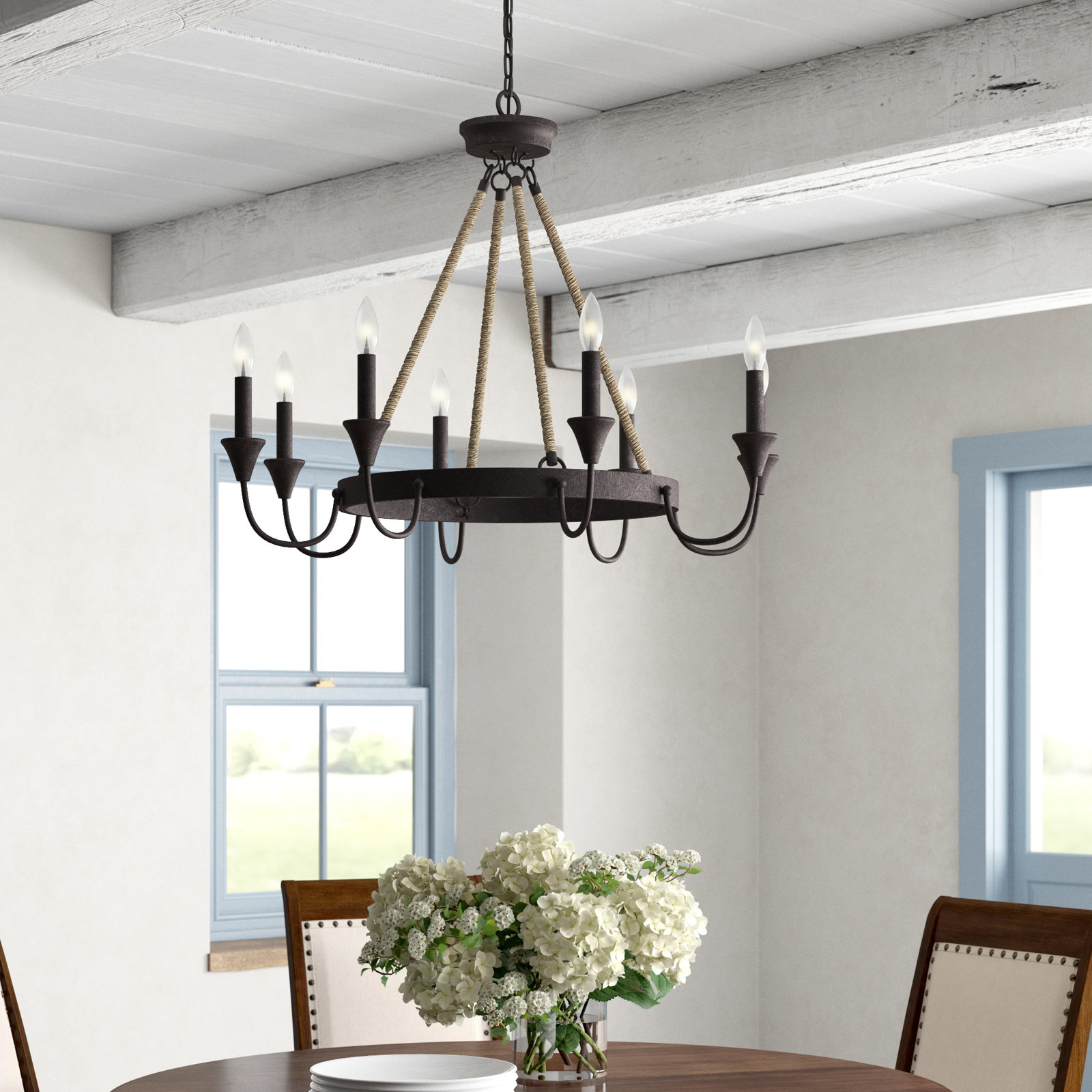 Dimmable Chandelier, 34"