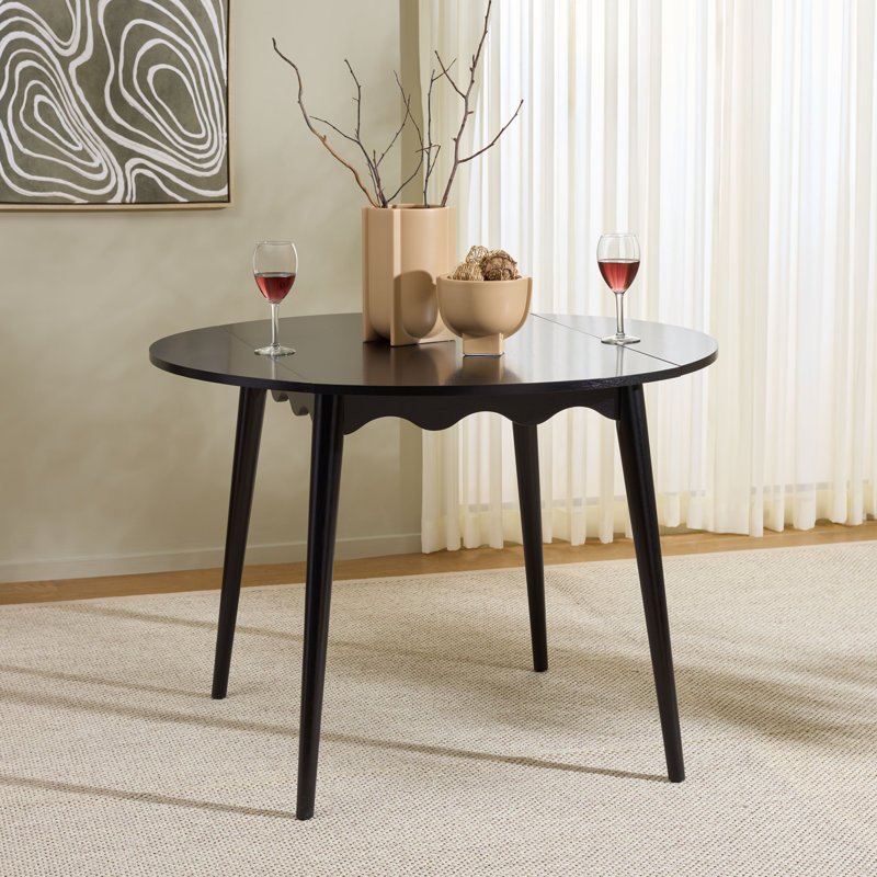Table festonnée Roma Rnd, Noir