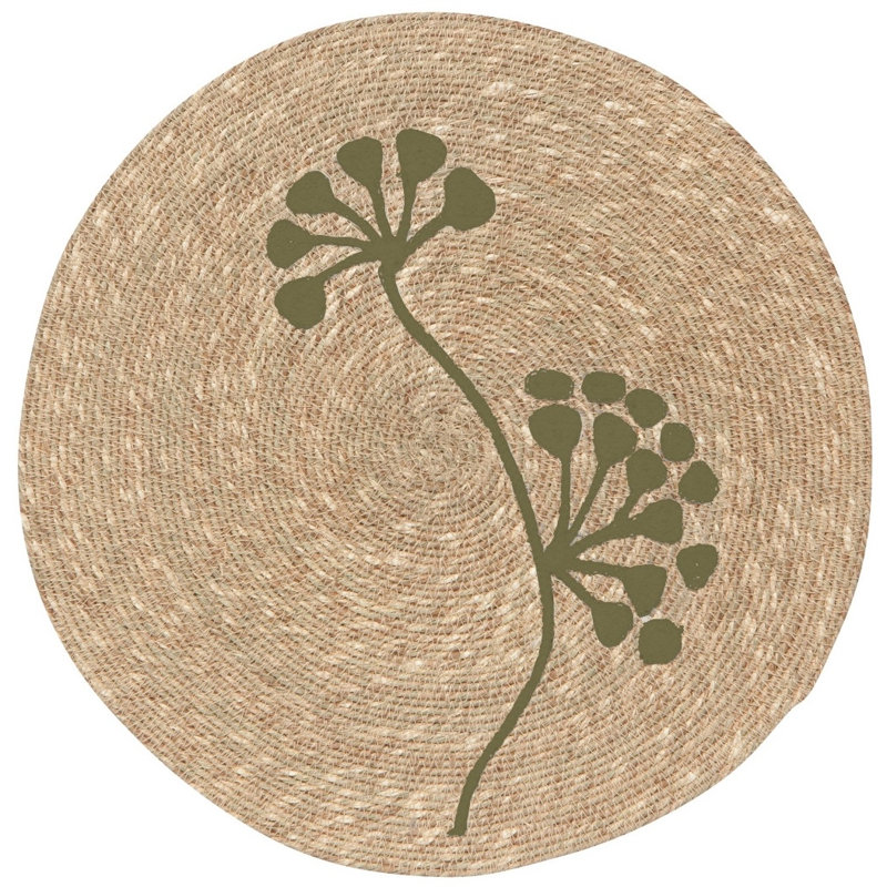 Ensemble de 4 napperons en ruppie maritime Flora olive