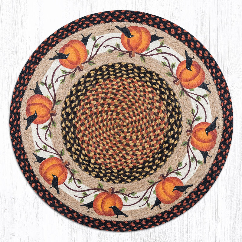  RP-222 Pumpkin Crow Round Patch 27"x27"
