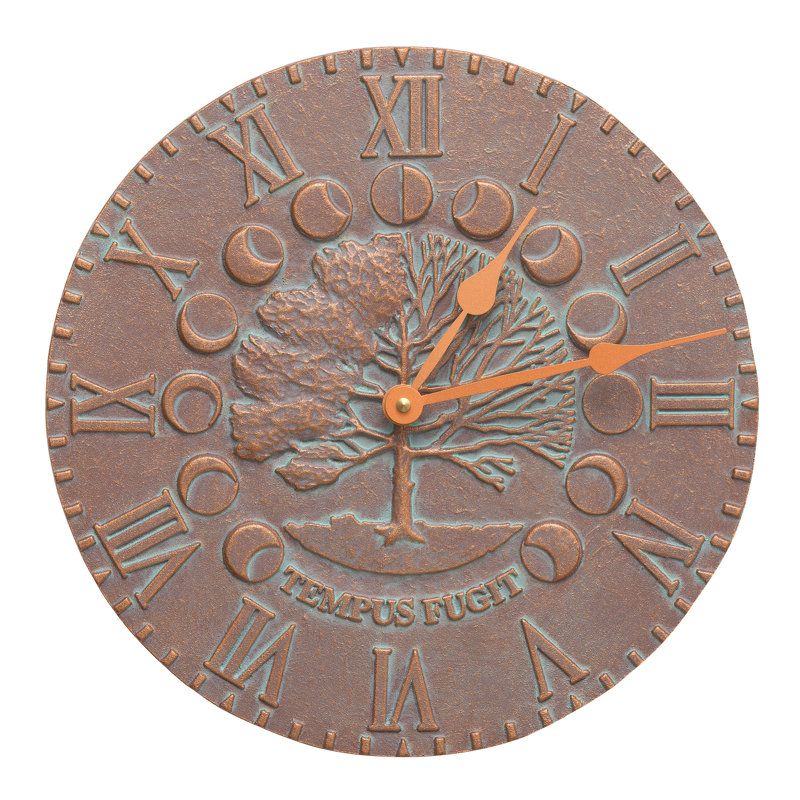Horloge murale 12 po Zabel Times & Seasons, Cuivre Verdi
