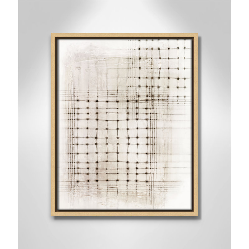 «Intersecting Lines in Quiet Neutralité II» par , H 15,5 po x l 12,5 po, Flotteur naturel