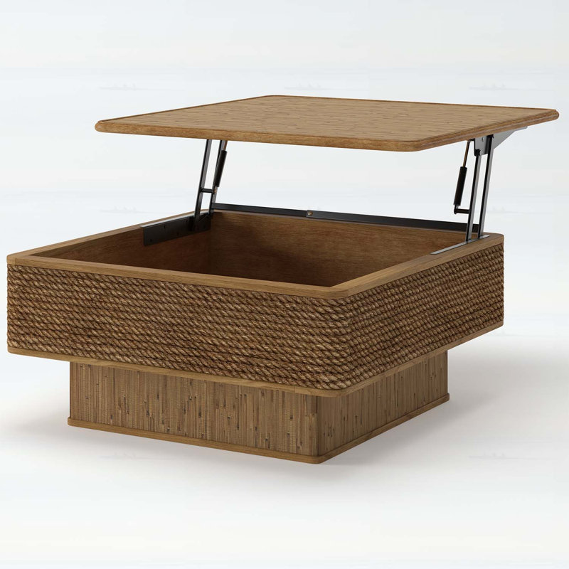Table basse carrée avec rangement réglable