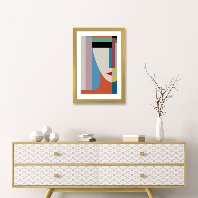 «Absolute Face» par The Usual Designers - impression, H 24 po x l 16 po x P 1 po, Encadrement doré