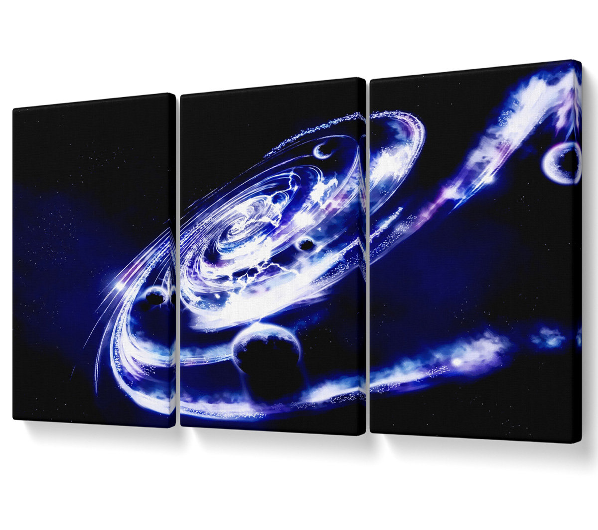 Ebern Designs Beyond the Galaxys - 3 Piece Wrapped Canvas Graphic Art ...