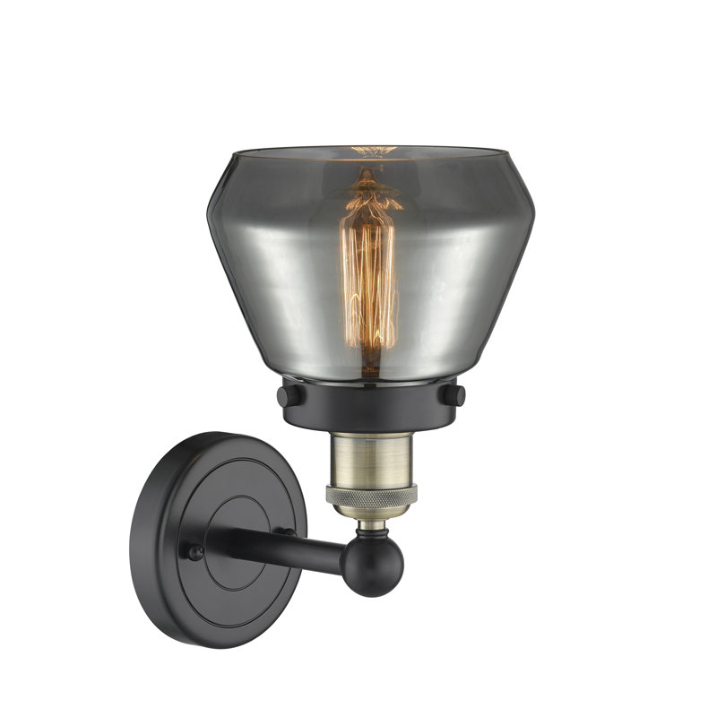Carrboro Armed Sconce, Plated Smoke, Black Antique Brass