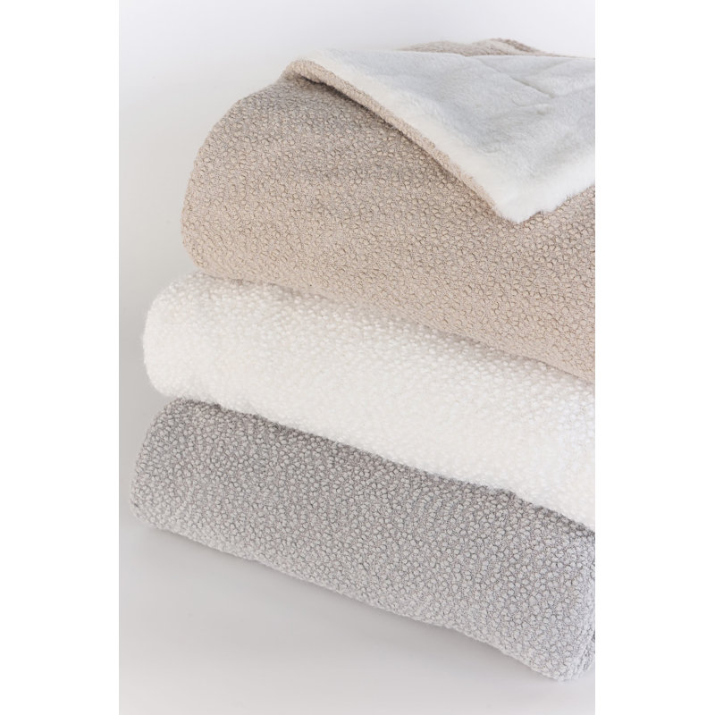 Oatmeal Reversible Boucle Throw Blanket 70 x 60