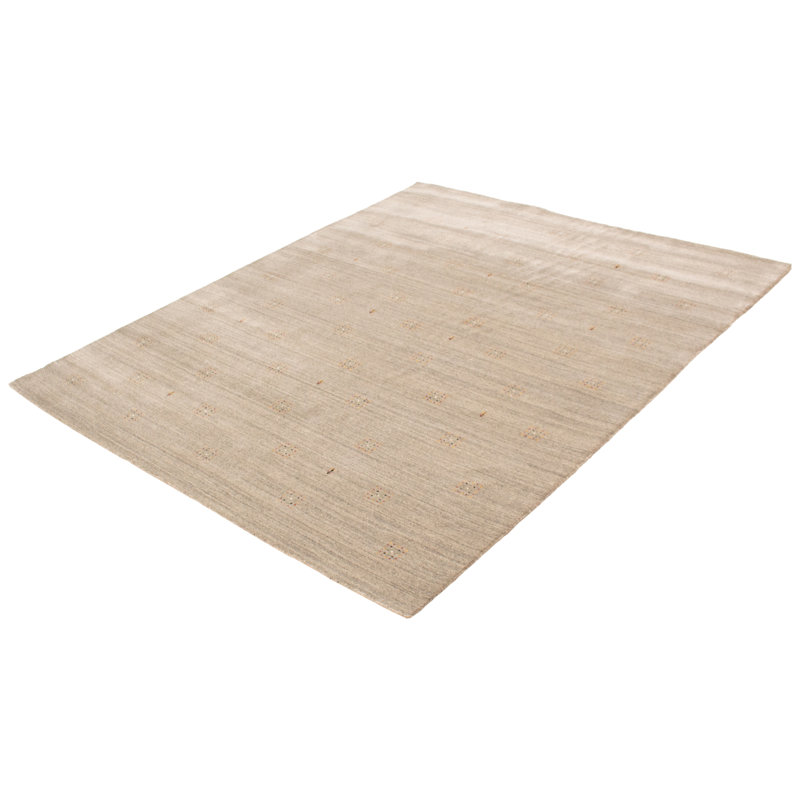Tapis oriental gris en laine tissé à la main Bobinette, Rectangle 7 pi 10 po x 9 pi 7 po