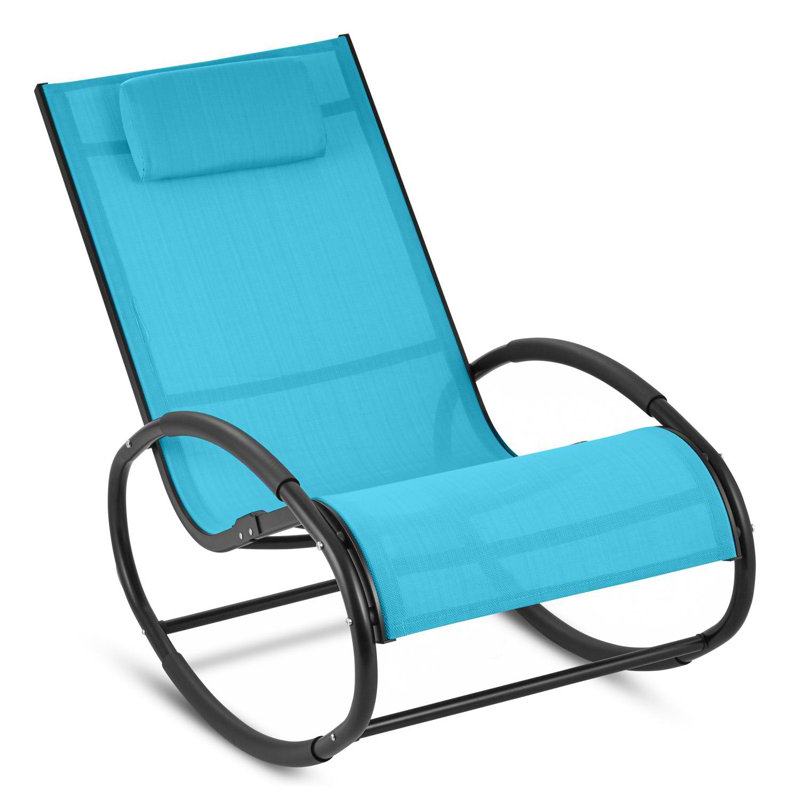 Metal Outdoor Chair, Blue, Black