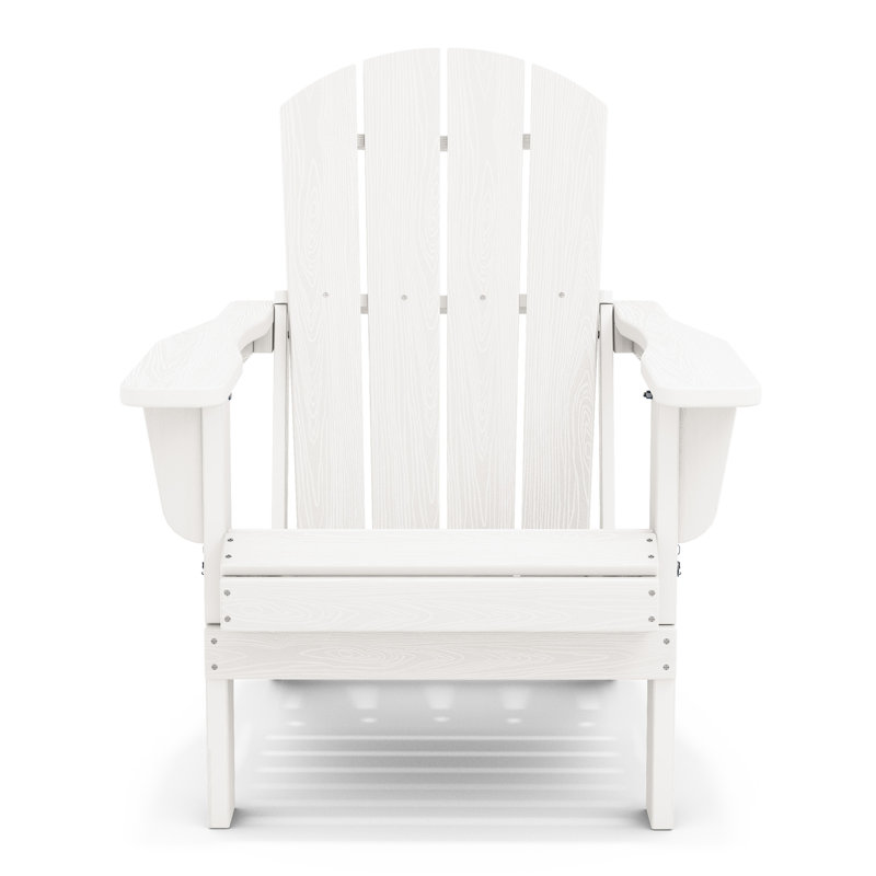 Clitheroe Foldable HDPE Adirondack Chair, White