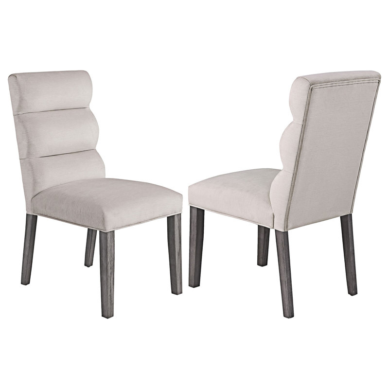 Chaise d'appoint rembourrée (ensemble de 2), Beige