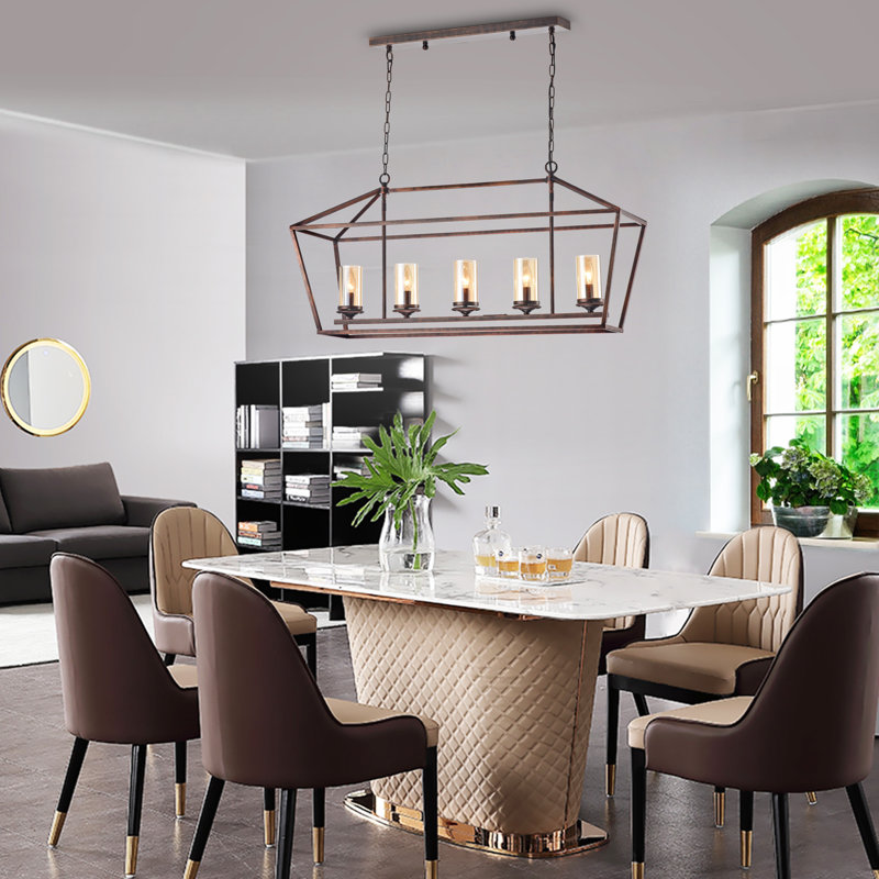 Shevin 5 - Light Lantern Pendant, Black Brushed Gold