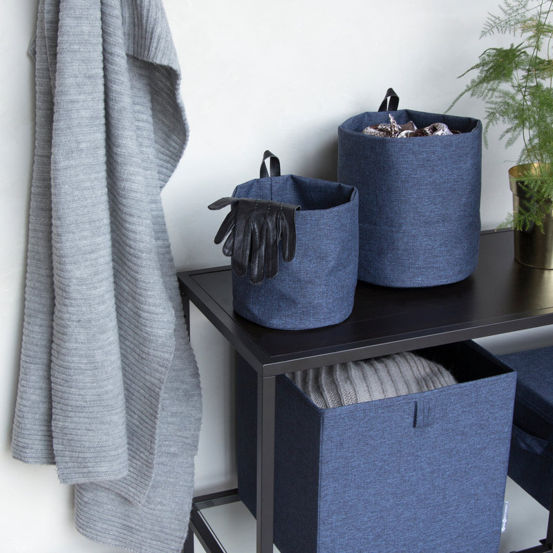 Bigso Large Soft Hang Around Hanging Storage Basket, Blue, 0.1" H x 6.7" W x 8.7" D