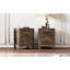 2 tables de chevet en bois, commode au design rétro, table de chevet décorative pour chambre à coucher avec armoire de rangement en finition-662517645