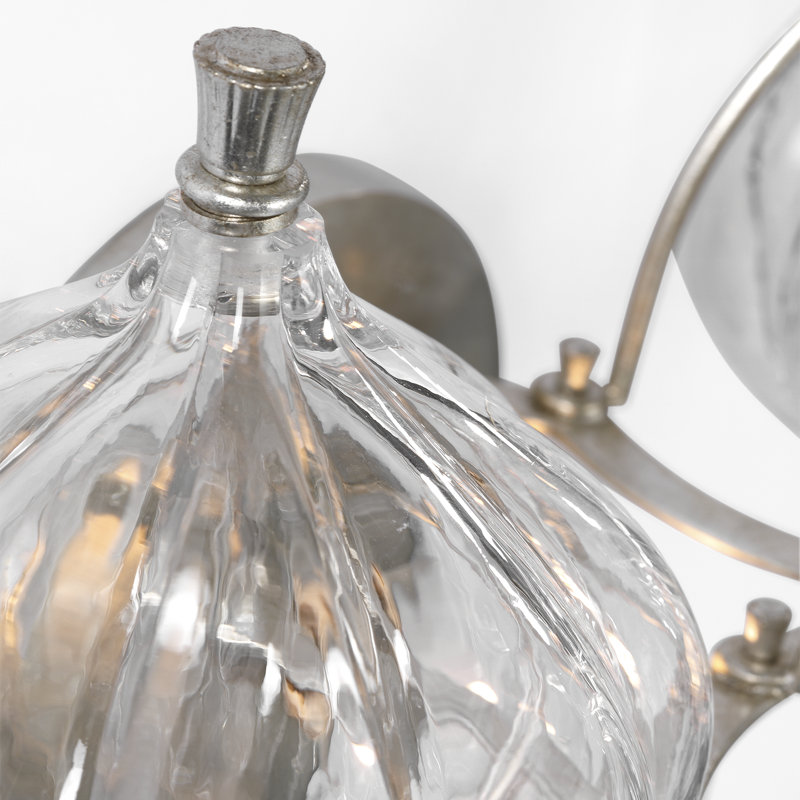 Julie Neill Caselli 15" Sconce, Clear, Burnished Silver Leaf