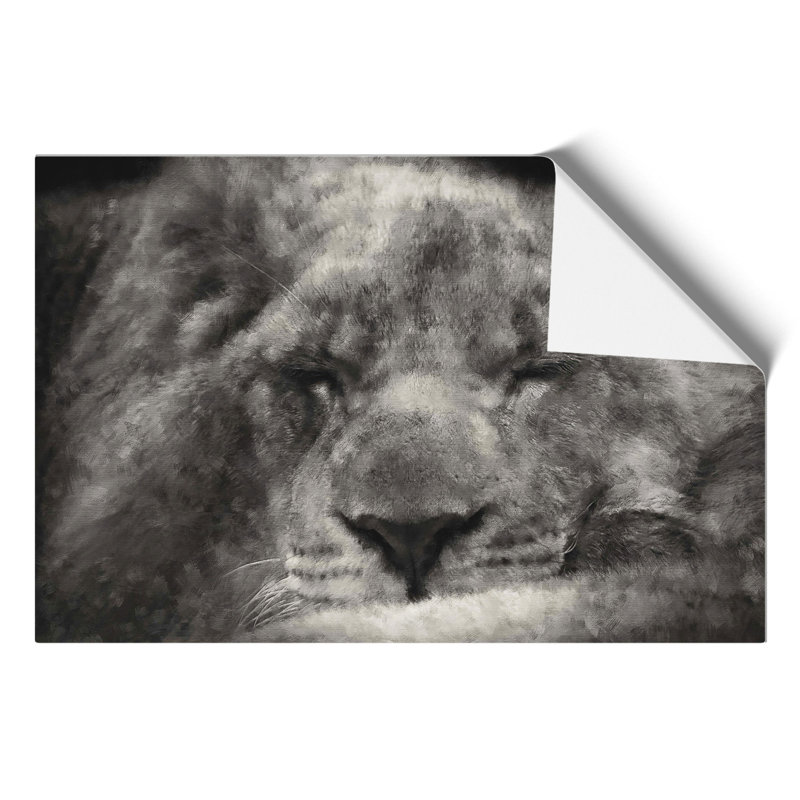 Lion Painting - Frameless Print, 21cm H x 30cm W x 0.1cm D