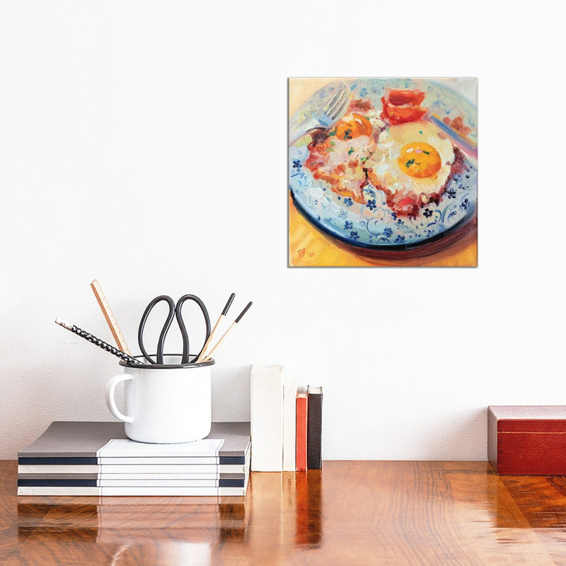 Bacon And Eggs by Katharina Valeeva - Wrapped Canvas Painting, 30.48 cm H x 30.48 cm W